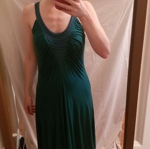 Modal trumpet dress w/ silk detailing
